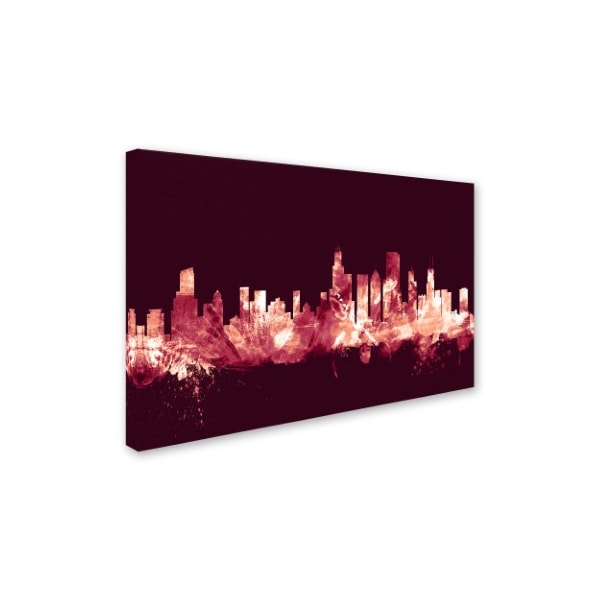 Michael Tompsett 'Chicago IL Skyline Maroon' Canvas Art,22x32